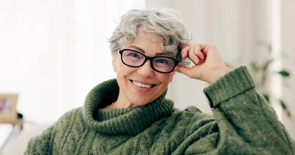 Smiling elderly women
